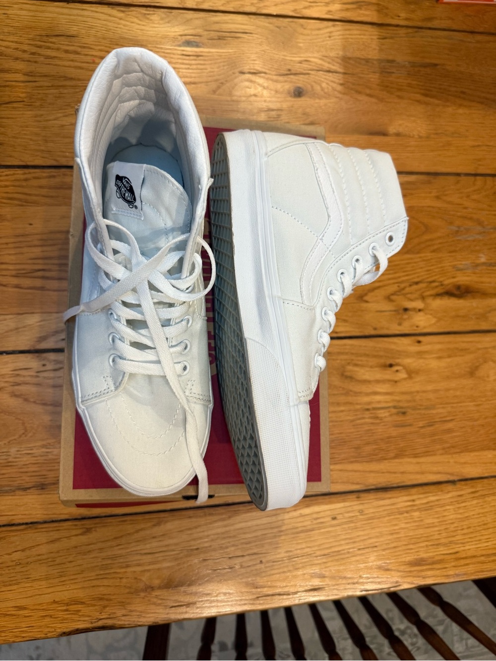 Vans White High-Top Canvas Sneakers